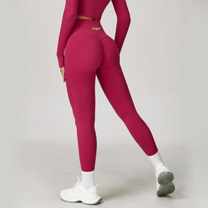 Women's High Waist Gym Workout Yoga <b>Leggings</b> Breathable and Comfortable Nude Solid Color for Sports Training Run Wholesale - Product Image 1