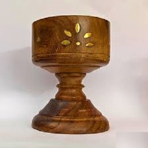Brûleur à Bakhoor en bois naturel gravé à la main, style arabe élégant, pour Ramadan, Eid, festif, tendance, porte-encens - Product Image 2