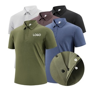 Polo de hombre en blanco transpirable de secado rápido OEM y ODM, Polo de golf de secado rápido transpirable de manga corta de ajuste regular de alta calidad para hombre - Product Image 2