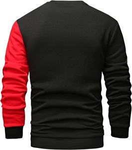 Venta caliente de los hombres Casual Crewneck sudadera prendas de vestir exteriores de lana pulóver Color Block sudadera - Product Image 6