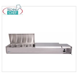 Vitrine Réfrigérée Commerciale en Acier Inoxydable de 180 cm de Long pour Ingrédients de Pizza, Équipement de Cuisine Professionnel pour 9 Bacs GN 1/4 - Product Image 1