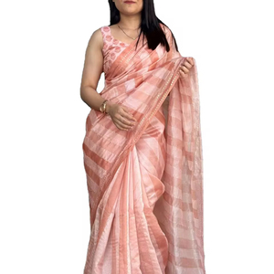 Sangeet Saree indio tradicional elegante hecho a medida para mujer, nuevo estilo de diseñador, vestido de viscosa de seda hecho a mano, tela más vendida - Product Image 1