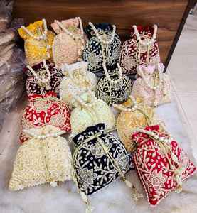 Lot de sacs Potli en gros pour mariage, sacs Potli traditionnels pour cadeaux de mariage, sac à main pour femmes, sac fait main, cadeau de Noël, pochette - Product Image 1