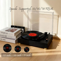 Tocadiscos de Vinilo de Diseño Retro con 3 Velocidades y Entrada AUX para Amantes de la Música