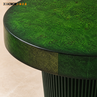 Table basse ronde en bois de burl vert émeraude de luxe, durable, meubles modernes pour salon