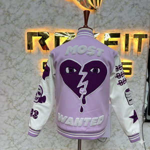 Chaqueta de hombre de lana y seda bordada de alta calidad con etiqueta personalizada con cierre de botón cubierto chaquetas versity chaquetas Lettermen - Product Image 2