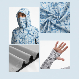 OME High Quality UPF 50+ Lightweight Men Fishing Hooded TShirt Long Sleeve Sublimation Custom Logo Design Quick Dry Fishing Wear - Product Image 6