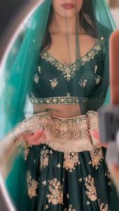 ชุดงานแต่งงานออกแบบสวม lehenga choli กับด้ายและลำดับการทำงาน - Product Image 2