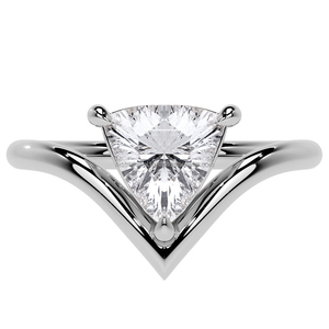 Bague en argent en forme de constellation de bijoux matriciels, avec un élégant moissanite VVS taille trillion serti à griffes, bijoux de créateur, Noël - Product Image 1