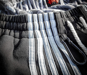 กางเกงสเวตแพนท์ปักลาย Y2K แบบกำหนดเอง ล้างสีแบบ Acid Wash ผ้าฝ้าย 100% ลายทางซ้อน กางเกงทรง Baggy สไตล์ Argo สำหรับผู้ชาย - Product Image 3