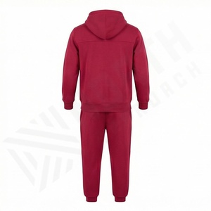Ensemble de survêtement décontracté à capuche zippé 100 % coton, manches longues, fermeture éclair intégrale, pour la course, le jogging, la gym, grandes tailles - Product Image 2