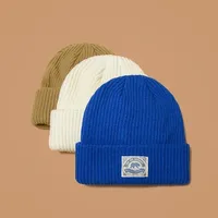 Bonnets ajustables unisexes en laine 100% avec doublure en satin de soie, logo personnalisé, broderie jacquard 3D, impression numérique rayée, pour la plage