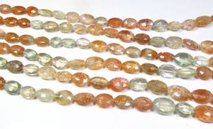 Perles de pierres précieuses facettées en quartz orange africain naturel, pierre de soleil, coupe brillante, 9-14 mm, jeu de couleurs, certifiées CNAS, haute joaillerie, 18 pouces - Product Image 2