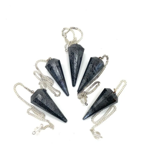 Pendule en hématite de haute qualité cristal naturel pierre précieuse cône à facettes pendule de radiesthésie pour pendules de guérison Reiki à vendre - Product Image 5