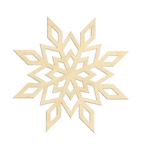 Copo de nieve de madera creativo, adornos navideños cortados con láser, formas de copo de nieve de madera para manualidades Diy, decoración rústica de vacaciones de invierno - Product Image 6
