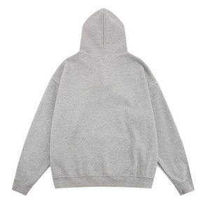 Vente en gros de sweat à capuche brodé personnalisable pour hommes 100% coton surdimensionné conception de poche de couleur unie - Product Image 5