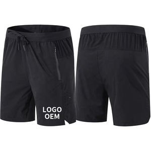 Men's Sporty High Street Style Gym Sweat <b>Shorts</b> with Custom Logo <b>Zip</b> <b>Pocket</b> and Nylon Embroidery Patch-Wholesale Nylon <b>Shorts</b> - Product Image 3