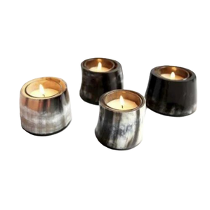Portavelas de cuerno de buey respetuoso con el medio ambiente personalizable, artesanía pulida con diseño natural sostenible para Navidad - Product Image 6