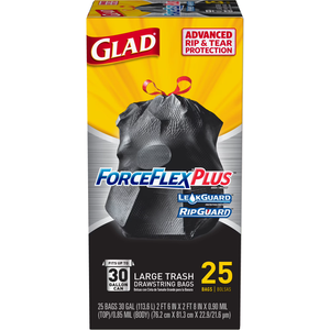Glad ForceFlexPlus <b>Large</b> Drawstring Biodegradable Heavy Duty Thick Trash <b>Bags</b> 30 Gallon >100 Count - Product Image 4