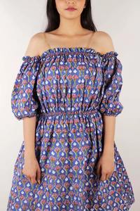 Vestido de algodón hecho a mano vestido de algodón de diseñador estampado bloque de mano - Product Image 4