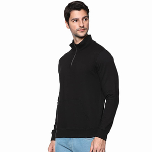 Sudadera de color negro oscuro de alta calidad, sudadera de manga larga hecha de algodón, sudadera de talla grande para hombre - Product Image 2
