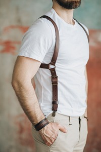 Arnés de hombro ajustable para hombre, accesorios de cuero negro de talla grande para hombre, parte superior del cuerpo, pecho de cuero vegano, moda de 2017 - Product Image 6