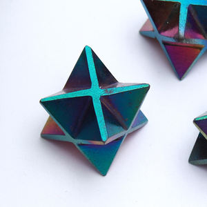 Quartz naturel Merkaba étoile cristal porte-clés vert obsidienne cristal rideau étoile anis obsidienne Spitzen charmant pendentifs breloques - Product Image 4