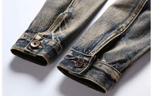 Vestes pour hommes tendance 2024, vente en gros personnalisée, veste en jean grande taille, boutons multicolores, veste en jean longue pour le travail, pièce unique - Product Image 6
