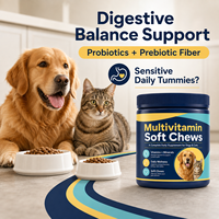 Friandises à Mâcher Bien-être Canin et Félin avec Probiotiques et Oméga-3 – Complément Alimentaire pour Animaux de Compagnie – Fabricant – Faible MOQ – Personnalisable