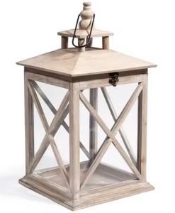 Diseño de templo Estilo francés Linterna Madera y Metal galvanizado 14X14X27 Pulgadas decoración de iluminación Decoración para el hogar - Product Image 3