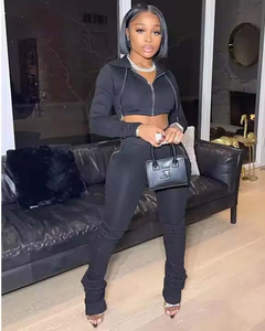 Conjunto Deportivo de Dos Piezas para Mujer, Otoño, Ajustado, de Algodón y Elastano, para Correr - Product Image 4