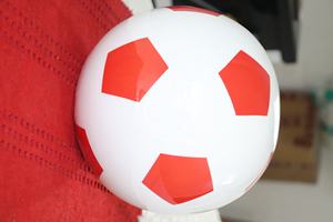 High Quality Adult Cremation <b>Urn</b> Red Football <b>Urn</b> with Best Quality with Wooden Stand Brass Name Plate for Funerals From India - Product Image 6