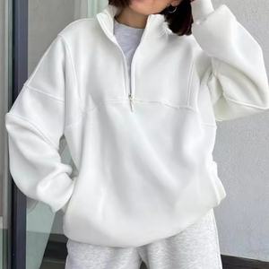 Sudadera con Capucha Personalizada con Logotipo para Mujer, Talla Grande, Felpa Gruesa, Media Cremallera - Product Image 5