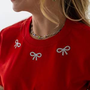 100% T-shirt à col rond de qualité supérieure coupe ample motif solide style High Street en polyester/coton T-Shirt - Product Image 3