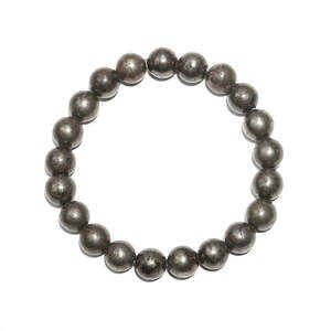 Grade 8 mm High Quality Genuine Pyrite <b>Beads</b> <b>Bracelet</b> 7 Inches Round Ball Shape Natural - Product Image 2