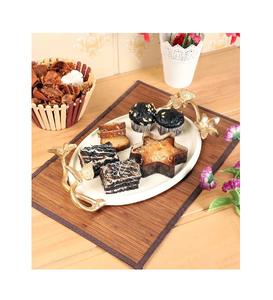 Plateau en aluminium de fruits en métal de forme ovale bol de service maison et cuisine équipement de service de mariage et de fête bol de fruits fait à la main - Product Image 2