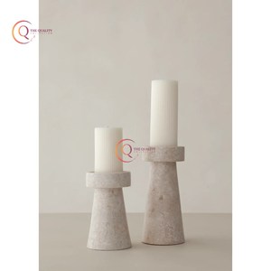 Portavelas de pilar de mármol blanco para decoración del hogar, portavelas de piedra Natural hecho a mano, suministro de tarro de vela único de la India - Product Image 4