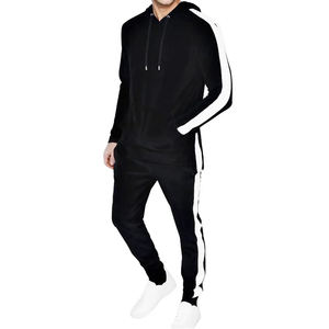 Survêtement à capuche épais et à la couleur personnalisée pour hommes, dernier modèle tendance, ensemble de 2 pièces de jogging uni - Product Image 1