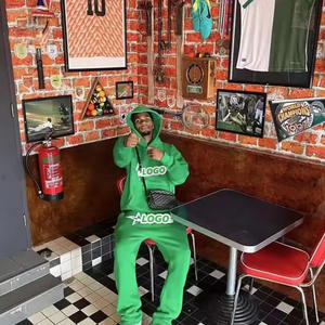 Venta al por mayor de ropa de calle de los hombres personalizados pantalones de chándal de algodón con capucha conjuntos de alta calidad francés Terry chándales de secado rápido Logo Plus - Product Image 4