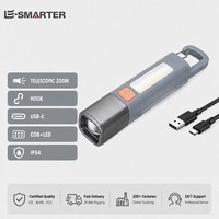 Zoom télescopique, crochet de suspension, USB-C, COB+LED, 5 modes, magnétique, IP64