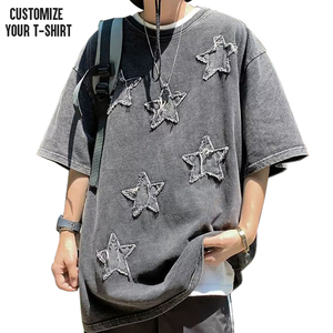 Camiseta Personalizada para Hombre, Lavado Ácido, Poliéster/Algodón, Corte Regular, Talla Grande, Diseño Vintage, Impresión de Logotipo con Serigrafía - Product Image 1