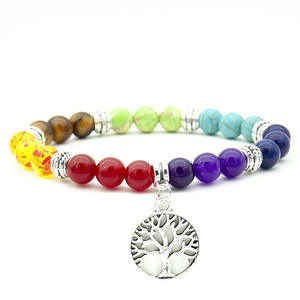 <span class=keywords><strong>Bracelet</strong></span> minimaliste 7 Chakra pour femmes bijoux de mode fait à la main élastique Stretch <span class=keywords><strong>coeur</strong></span> charme Yoga <span class=keywords><strong>Bracelet</strong></span> de guérison - Product Image 6
