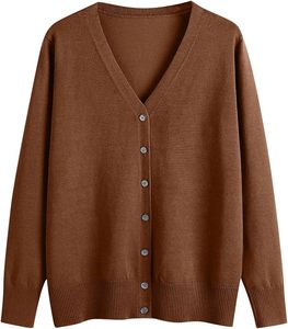 Cardigan Pull de Noël Femme 2024 Manches Longues Boutonné Col V Classique Vêtement d'extérieur Hiver Tendance Laine/Acrylique - Product Image 1