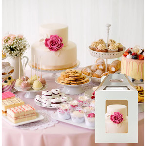 Artesanía personalizada redondez ventana transparente negro cuadrado vela caja de embalaje al por mayor galletas Macarons - Product Image 3