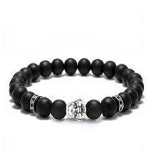 กำไลลูกปัดหินลาวาอัญมณีสไตล์ศาสนากำไลลูกปัดสัญลักษณ์พระพุทธเจ้าทำด้วยมือ - Product Image 6