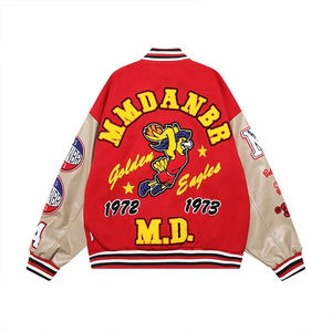 Chaquetas Deportivas de Béisbol con Logotipo Personalizado, Chaqueta Universitaria Estilo Puffer, Cortavientos con Múltiples Parches, Ropa Exterior Personalizada al por Mayor - Product Image 3