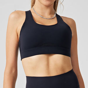 Sujetador Deportivo Sin Costuras de Alta Calidad para Mujer, Antibacteriano, Soporte Medio Frontal, Transpirable, Ajustable, Cuello en V Profundo, para Gimnasio, Yoga, Correr - Product Image 2