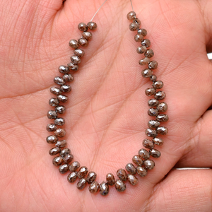 Diamantes Marrones Finos AAA+ de 3x4mm-3x5mm, Corte Facetado en Forma de Lágrima, Piedras Preciosas Naturales Sueltas para Joyería - Product Image 3