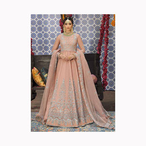 Pakistanaise Shalwar Kameez femmes robe 3 pièces dames 4 saisons chemise brodée et pantalon évasé avec organza Dupatta costume - Product Image 4