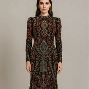 Robe de mariée de luxe à col rond, meilleure robe de mariée empire à volants, robe longue au sol, tissu en tulle importé, broderie, perles, diamants - Product Image 1